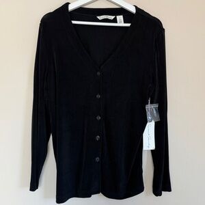 French laundry Black V-Neck Cardigan Travel Wrinkle Free Small